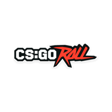 CSGORoll logo with bold white and red text