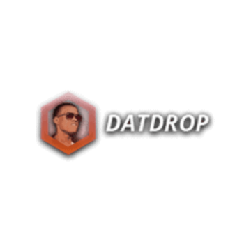 DatDrop logo featuring a hexagon with a man's face and the text "DatDrop"